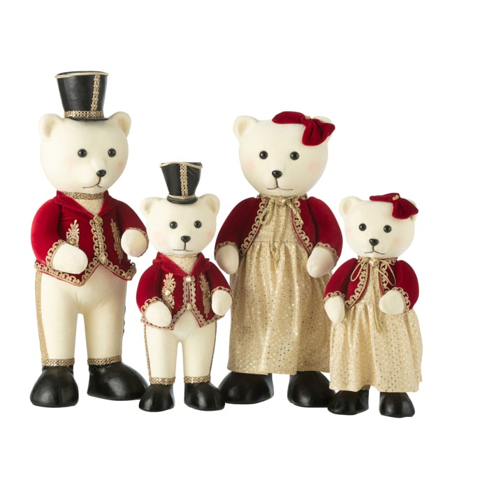 J-Line figurine Ours Debout Garçon/Fille - textile - rouge/or - 2 pcs