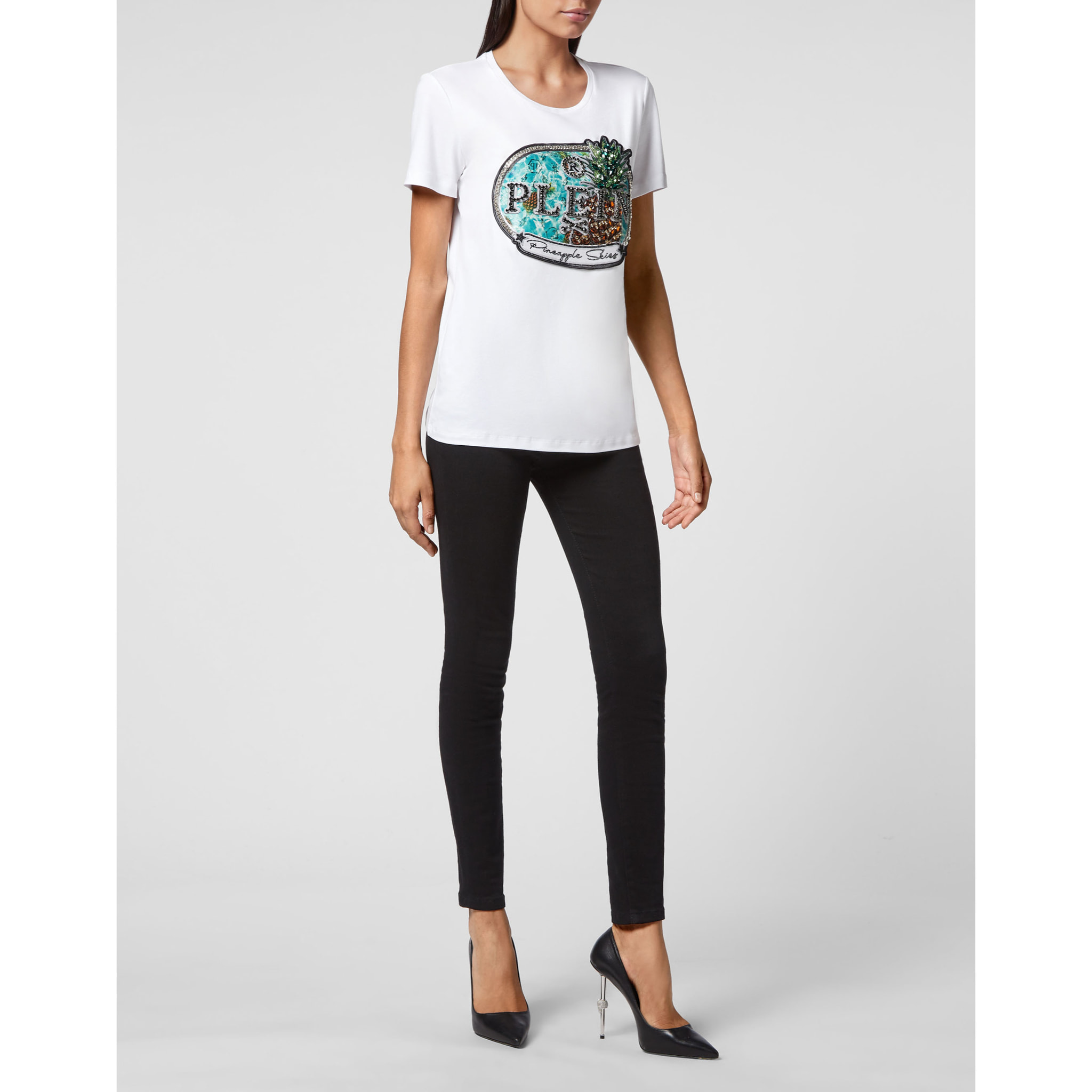 PHILIPP PLEIN Camiseta de cuello redondo PINEAPPLE SKIES