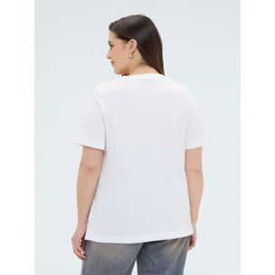 Fiorella Rubino - Camiseta perro chic con detalles luminosos - Blanco