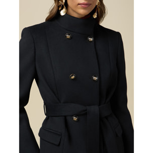 Oltre - Double-breasted coat with belt - Negro