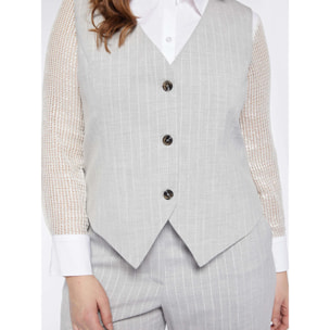 Fiorella Rubino - Gilet gessato lurex - Grigio