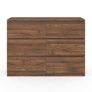 Commode 6 tiroirs Tomi - Bois noyer