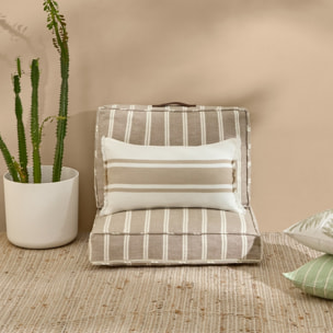 Funda de cojín chill out rayas Liri2 color marron beige Algodón