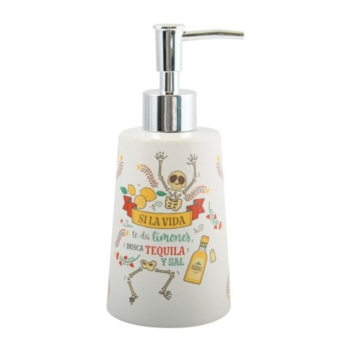 Distributeur de savon Céramique TEQUILA Blanc & Jaune MSV