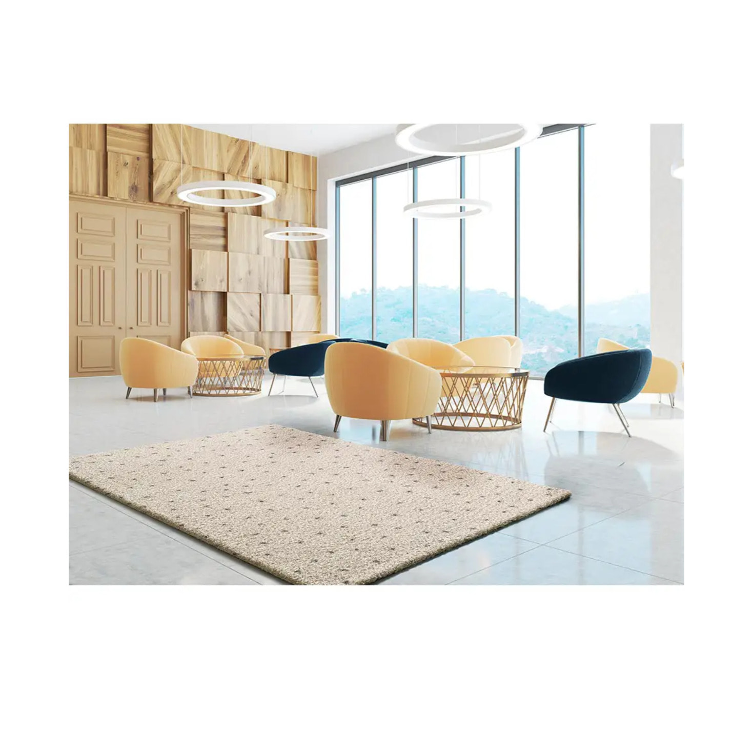 LUSH Alfombra shaggy moderna crema/negro, varias medidas disponibles.