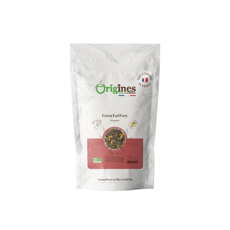 Green Earl Grey - Thé vert Bio bergamote - Sachet 100g