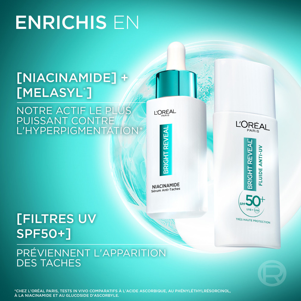 L'Oréal Paris Bright Reveal Fluide Anti-UV SPF50+ Anti-Taches Niacinamide 50ml
