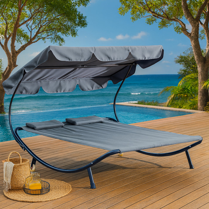 Transat avec pare-soleil 2 personnes gris ESSOS