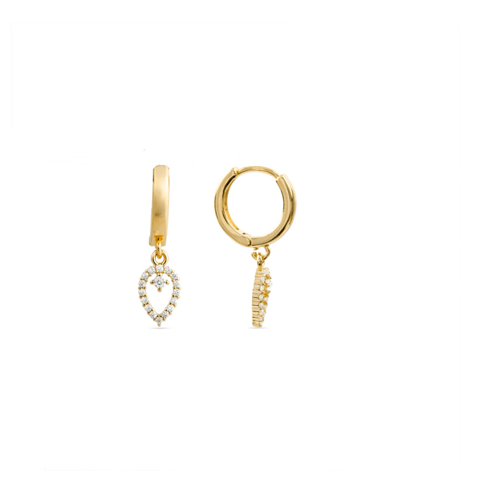 Pendientes de Circonita Brillante acabados en oro amarillo de 18k