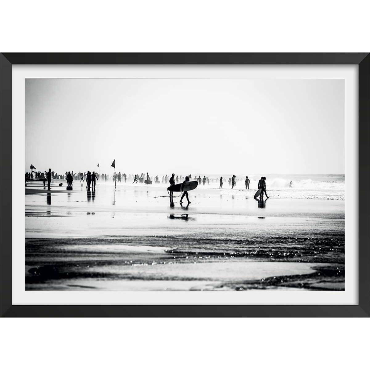 Affiche  summer beach time Affiche + cadre en bois - Noir