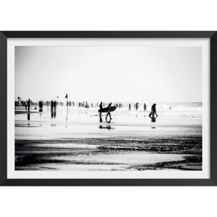 Affiche  summer beach time Affiche + cadre en bois - Noir