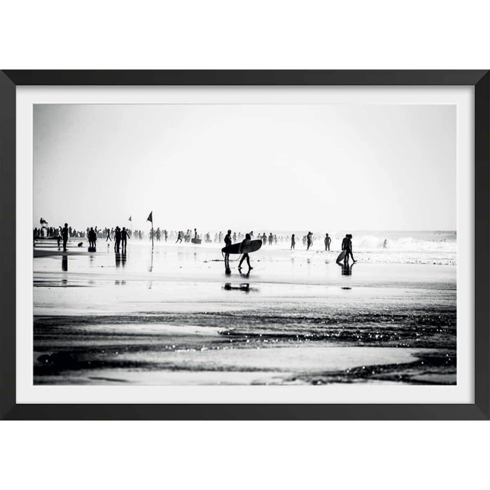 Affiche  summer beach time Affiche + cadre en bois - Noir