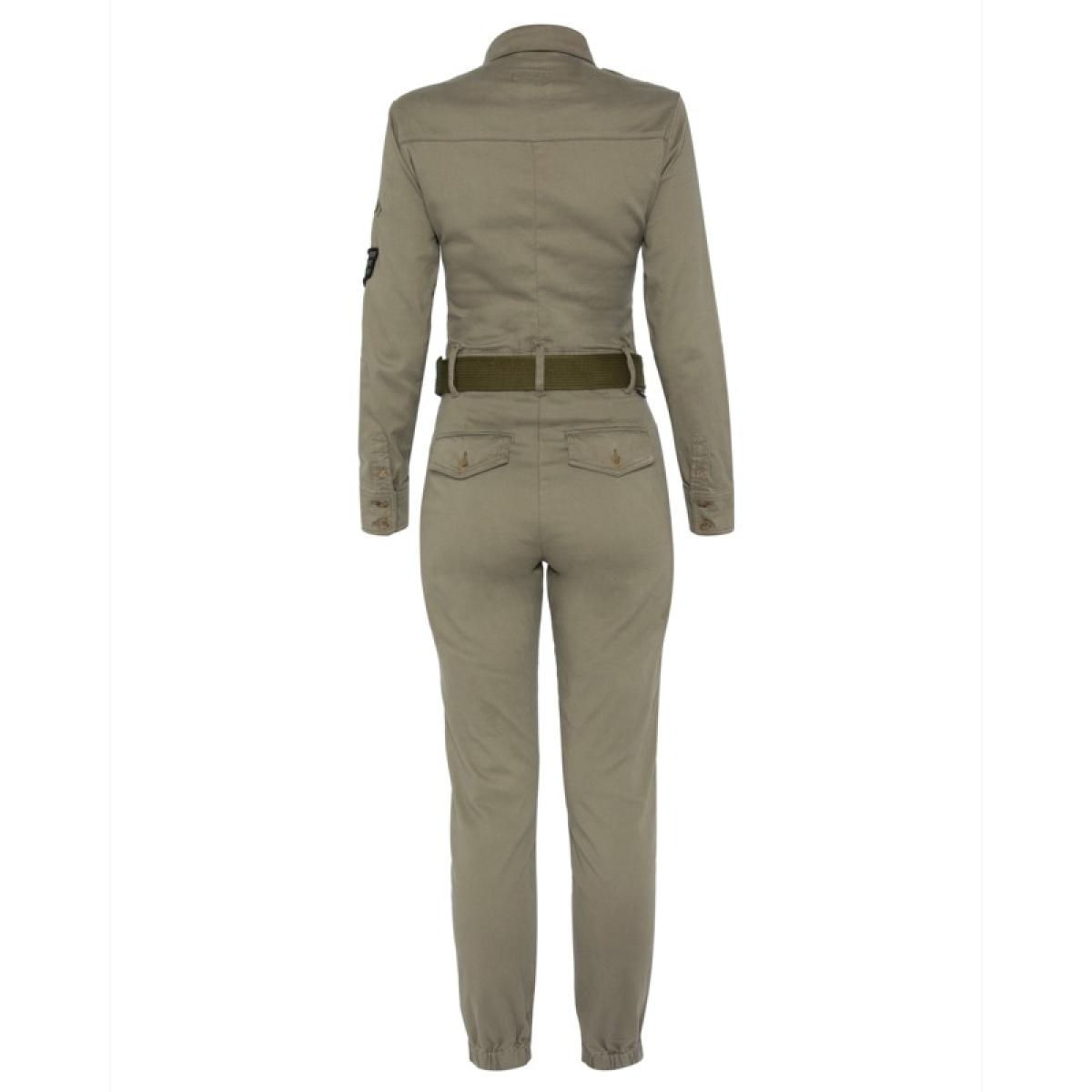 TRSUITW JUMPSUIT WITH US NAVY BADGES & BELT IN TENCEL 63% COTTON 18% TENCEL 15% POLYESTER 4% ELASTANE Cachi