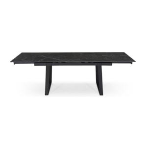 Table extensible céramique noir marbré 180/260cm - UNIK