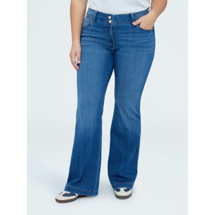 Fiorella Rubino - Jeans Flare lavado azul efecto stonewashed - Azul