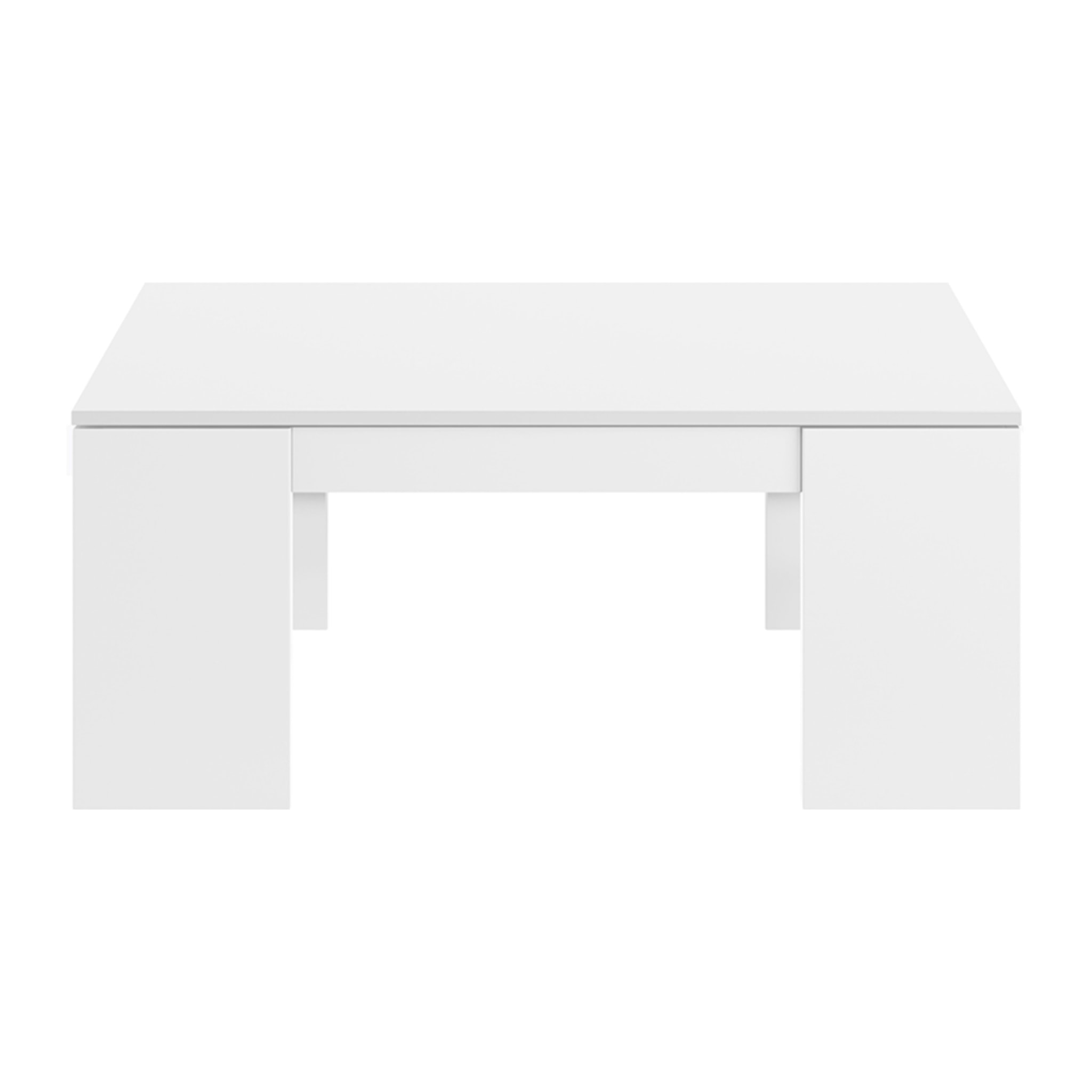 Mesa Centro Elevable 43x100x50 Cm Blanco Brillo