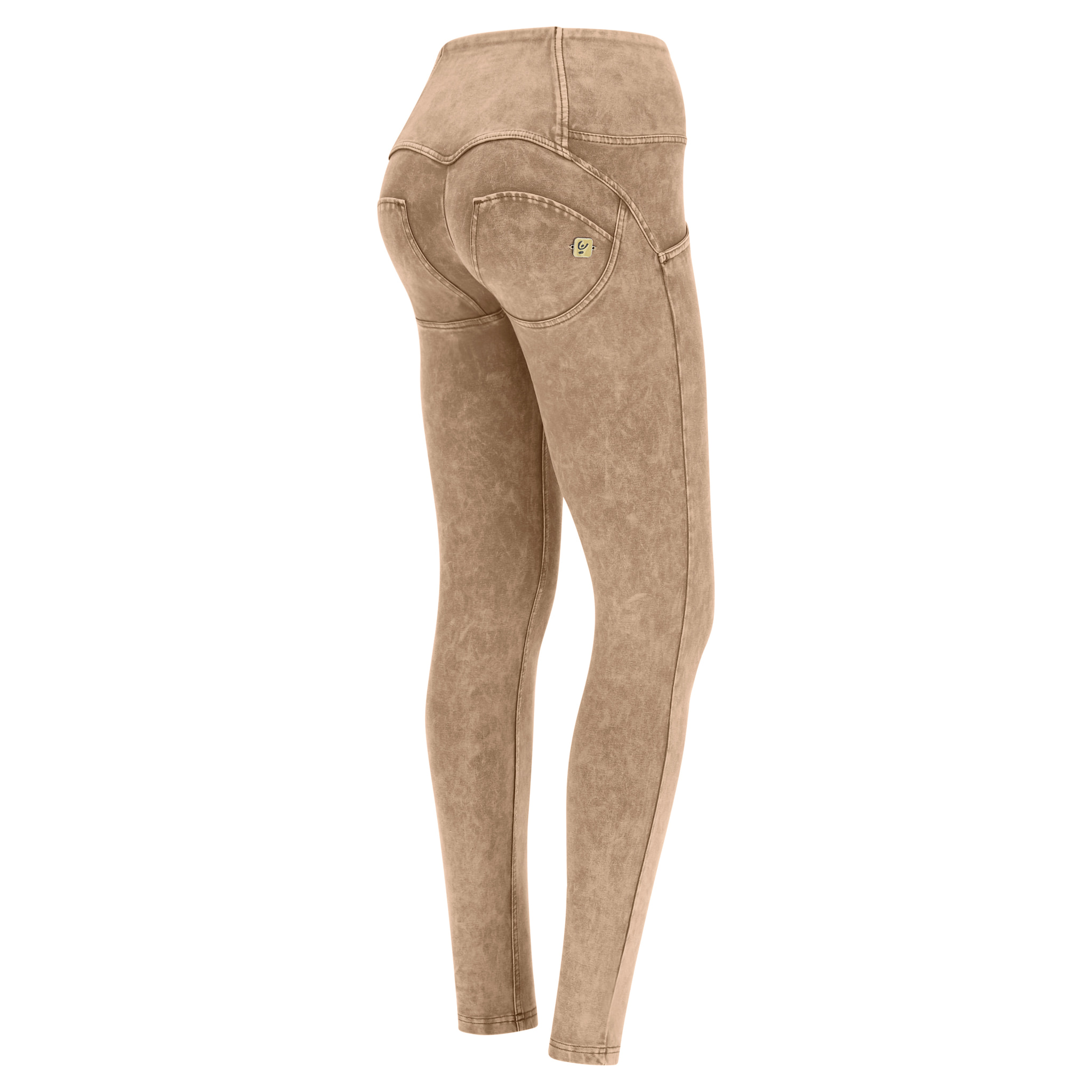 Pantaloni push up WR.UP® vita alta con bottoni bleached