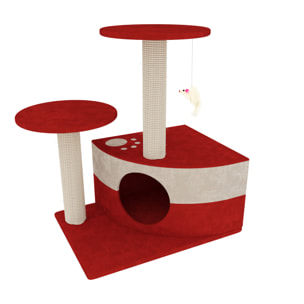 Albero per Gatto con Graffiatoio Cuccia Giocattolo Gatti Parco Giochi Tiragraffi in Sisal Naturale 71 x 44 x 33 cm