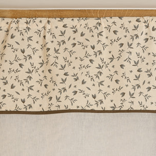 Vitrage coton à parement végétal et bas pointe - Beige