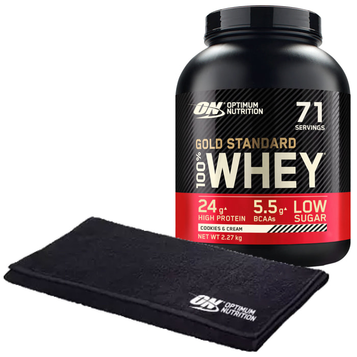 Proteine Isolate in Polvere Biscotti e Panna 2,27Kg Gold Standard 100% Whey con Aminoacidi + Asciugamano