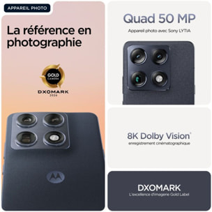 Smartphone MOTOROLA Pack Signature 5G 512Go Bleu + Moto Sound Flow + Watch Motorola Noir