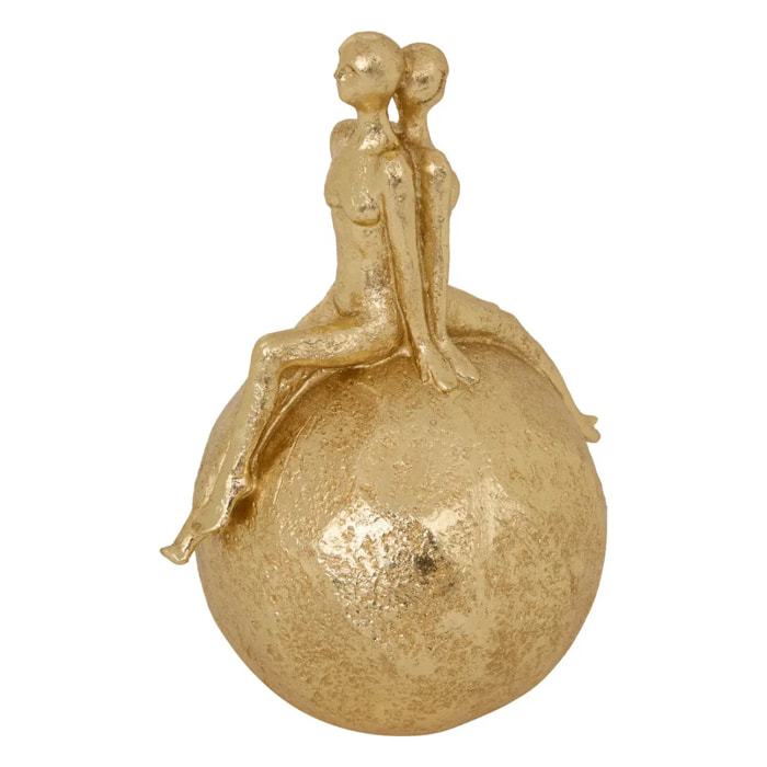 Statue famille Hapi H.22,5cm résine doré