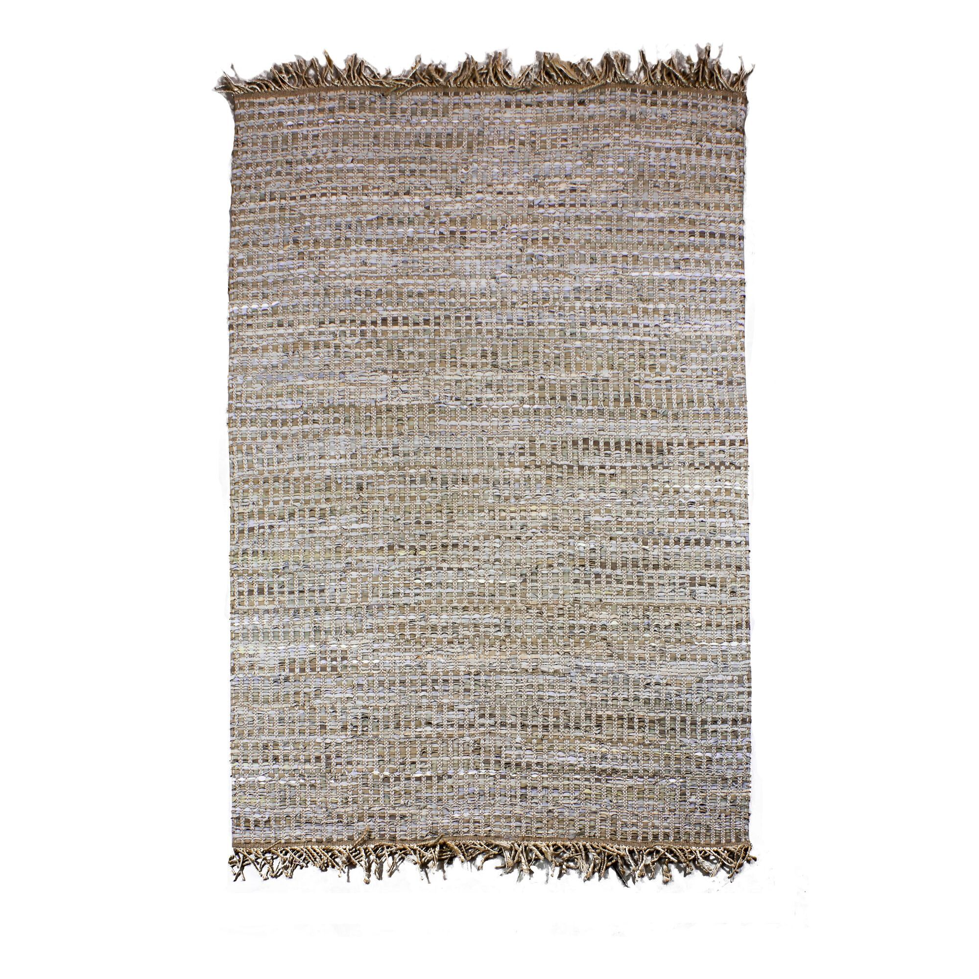 Tapis en cuir, jute et coton 230x160cm ALTAY