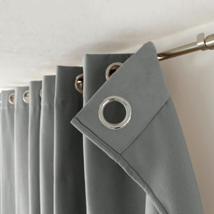 Rideau thermique doublé - Gris clair