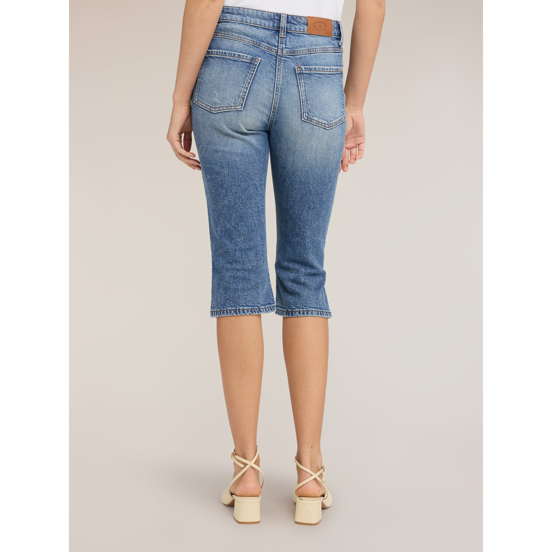 Motivi - Jeans capri con spacco - Azzurro