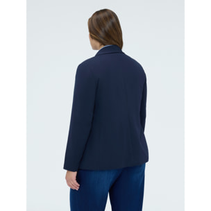 Fiorella Rubino - Blazer fitted in tessuto stretch - Blu
