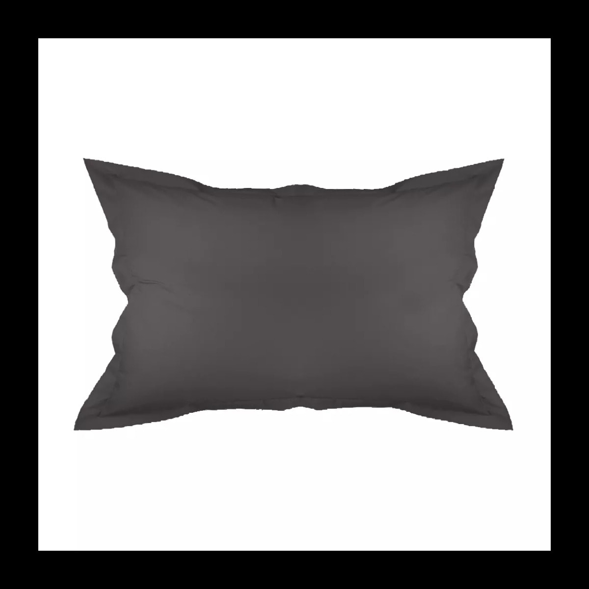 Taie d'oreiller percale de coton uni gris Olana beton