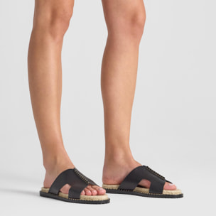 Sandalia plana Piti en napa con suela de yute y tpu