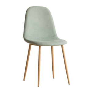 Chaise rembourrée Allende -tissu et bois-couleur bleu 44 x 88 x 51 cm