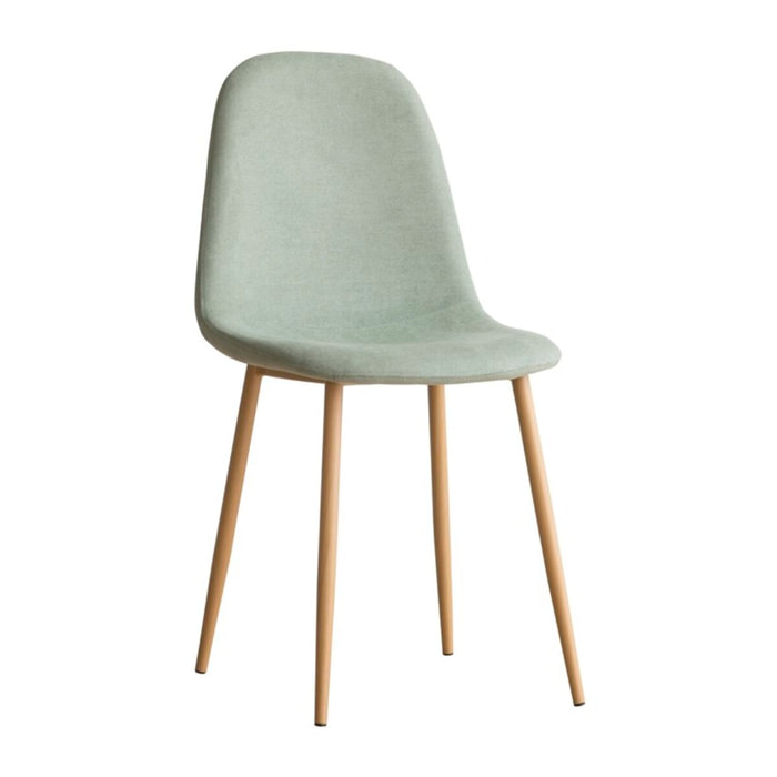 Chaise rembourrée Allende -tissu et bois-couleur bleu 44 x 88 x 51 cm