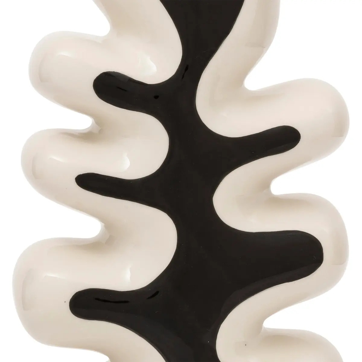 Vase vague "Twis" céramique noir & blanc H28cm