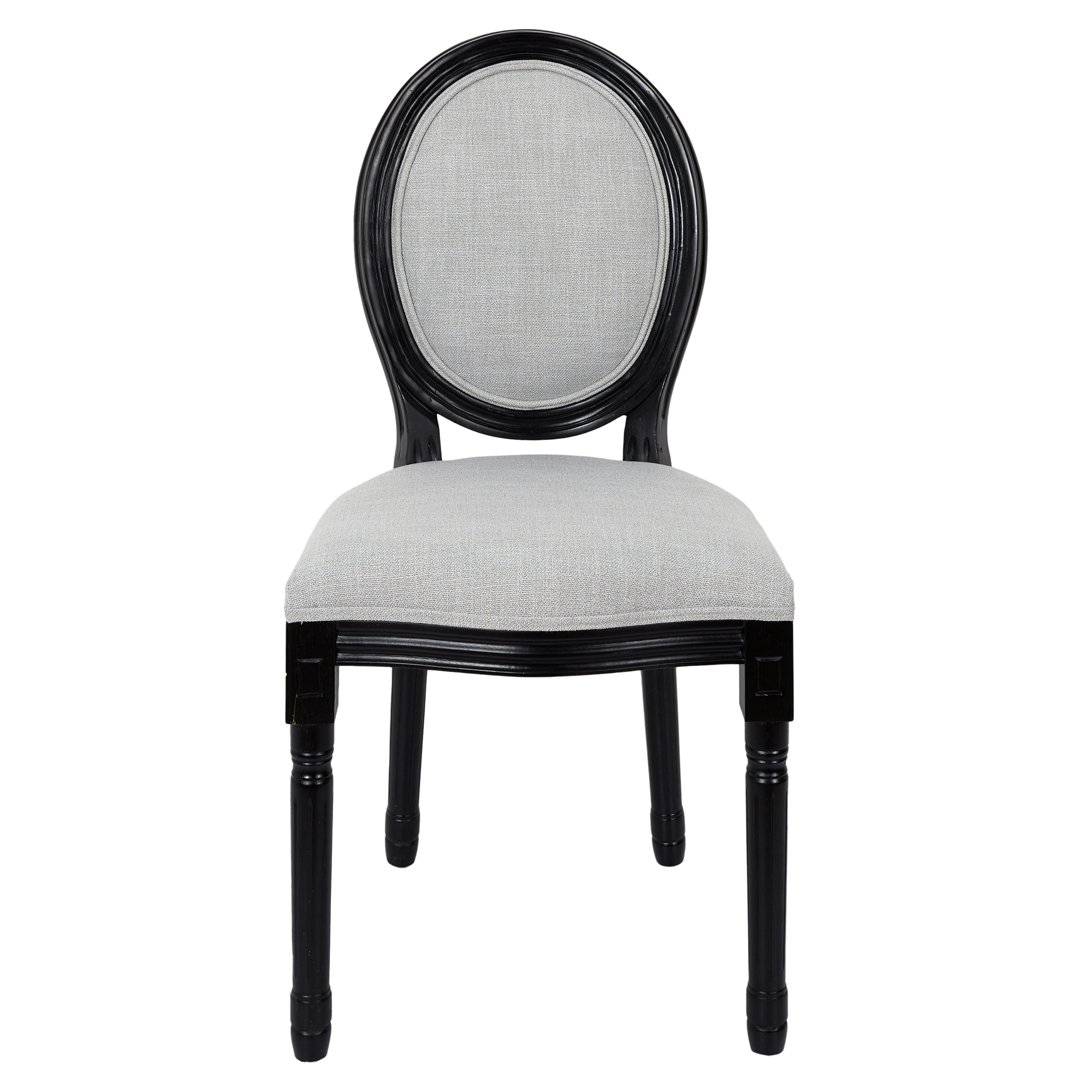 Chaise Eleonor Noir Tissu Gris - Lot De 2
