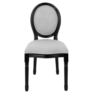 Chaise Eleonor Noir Tissu Gris - Lot De 2