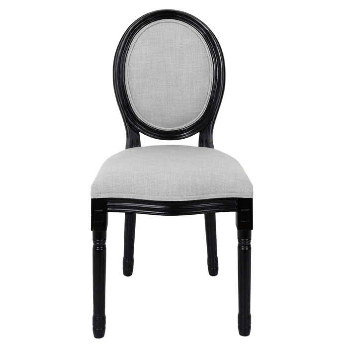 Chaise Eleonor Noir Tissu Gris - Lot De 2