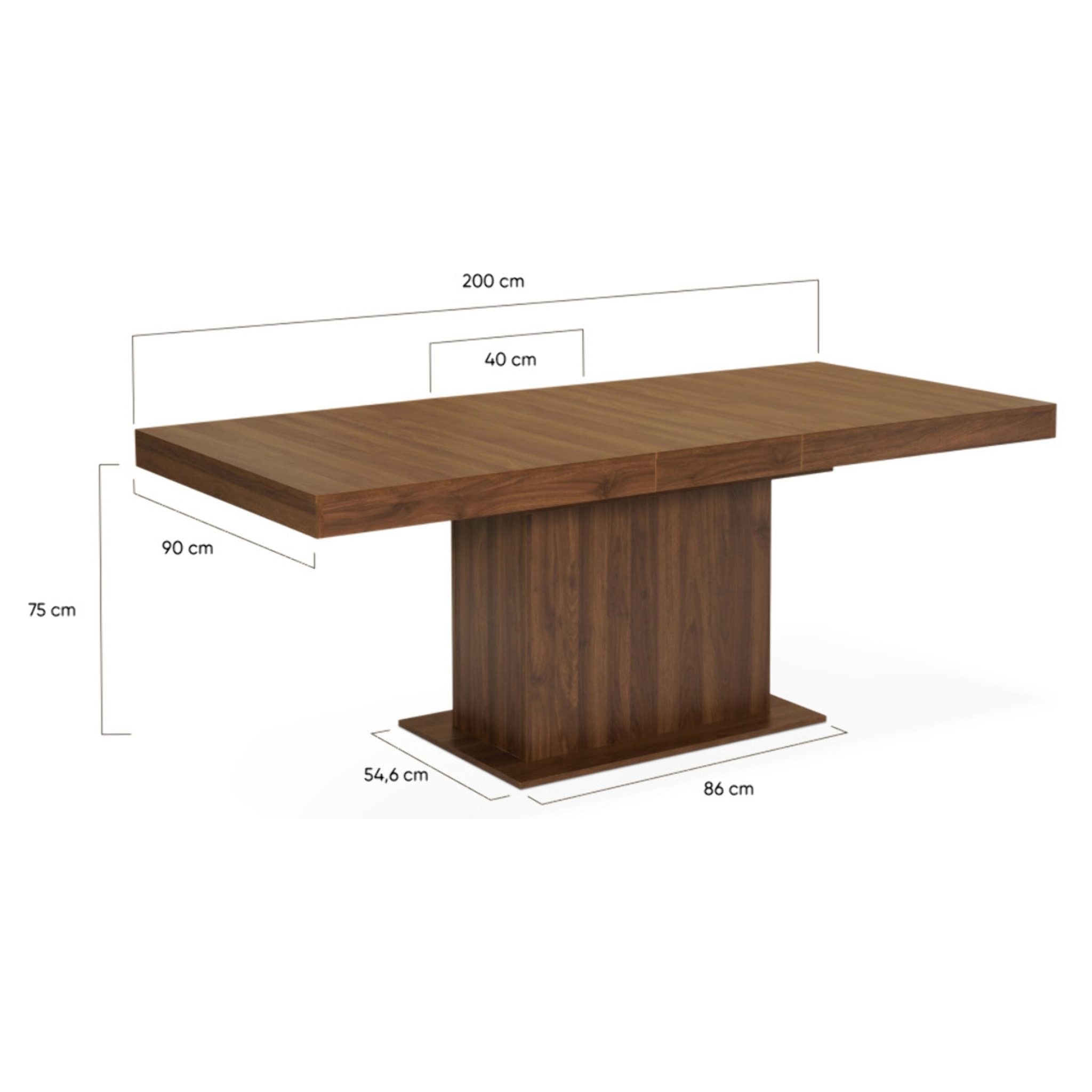 Tables à manger extensibles Tania - Bois noyer
