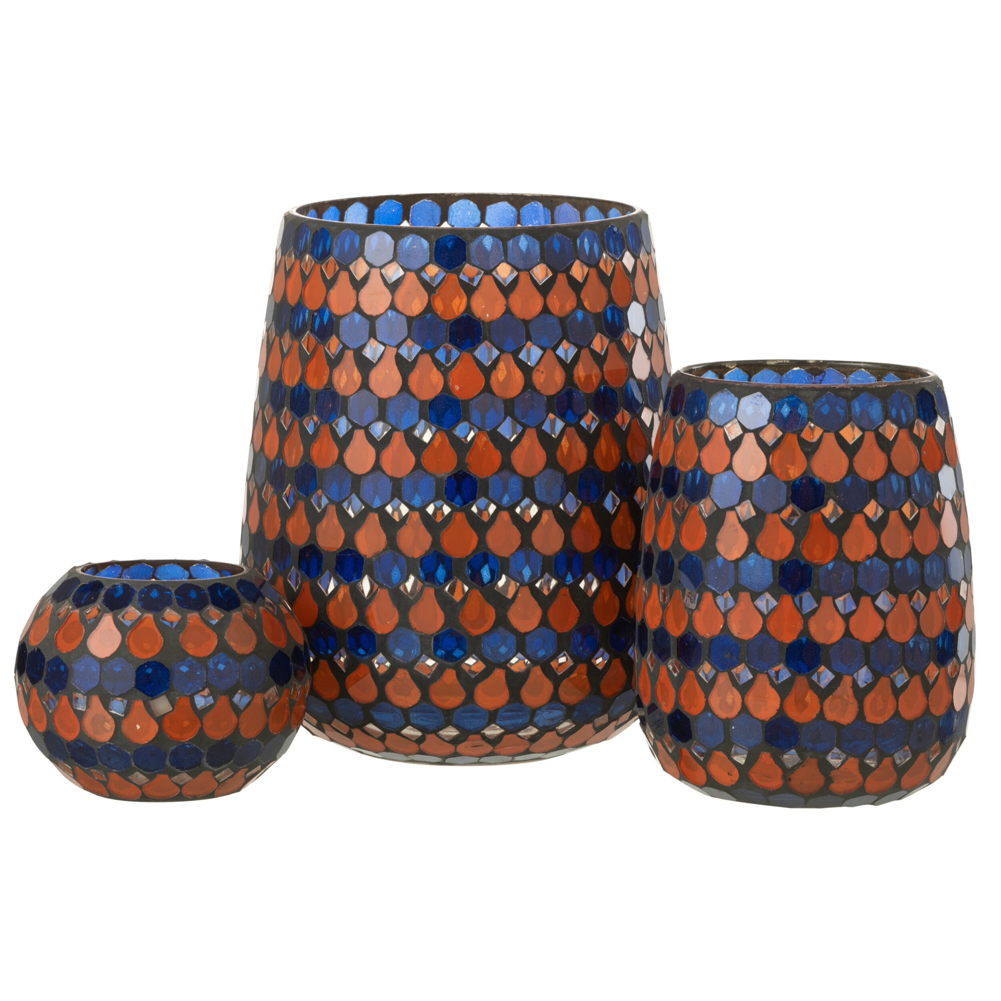 J-Line photophore Mosaic Goutte - verre - orange/bleu - large