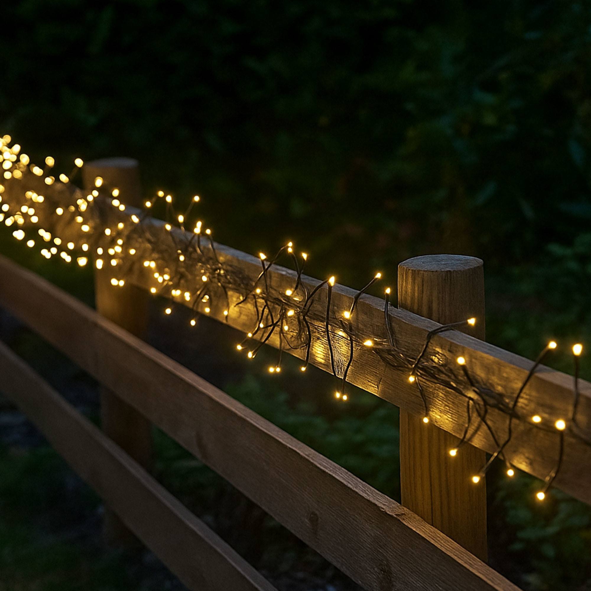 guirnaldas con 180 luces led en blanco cálido - cable 3m