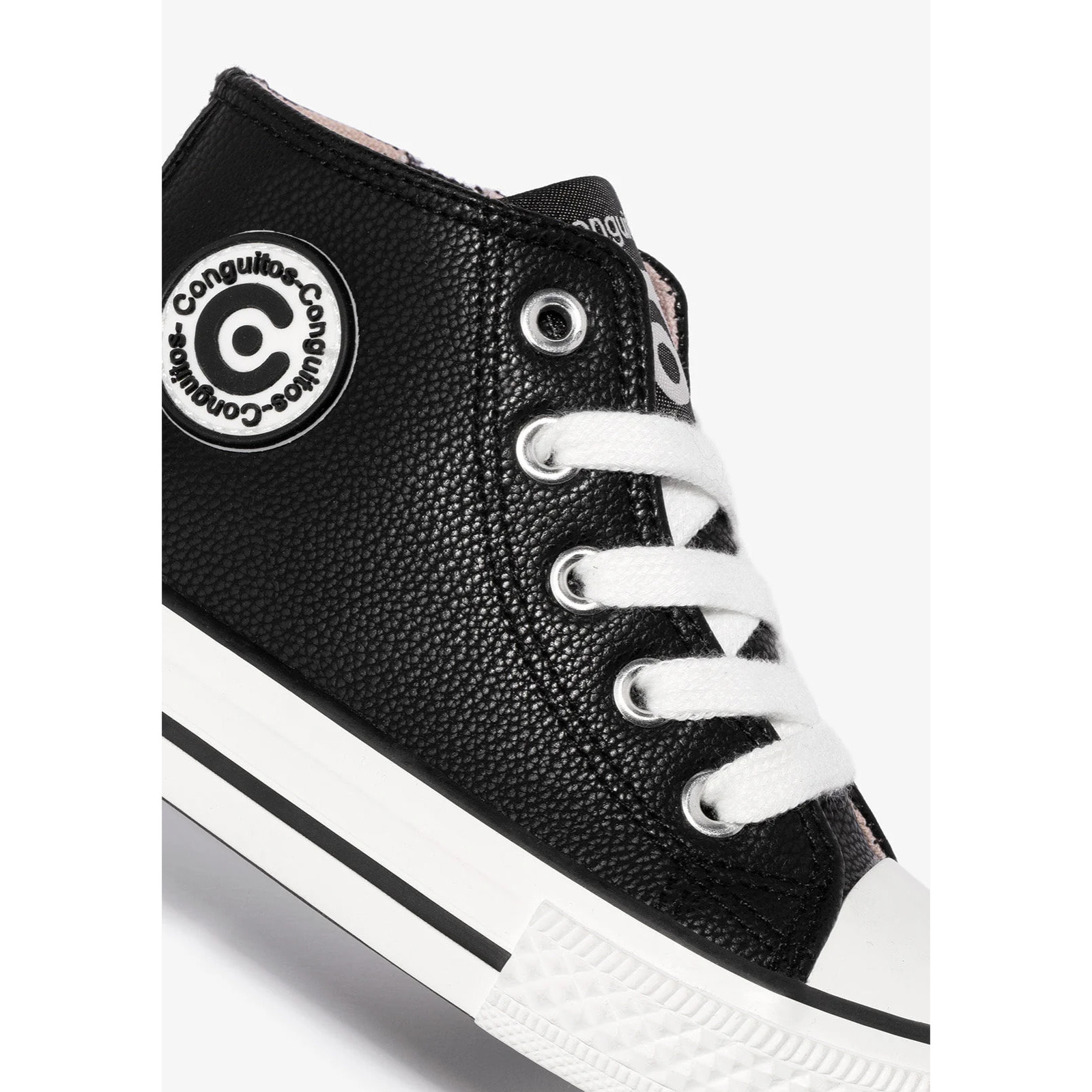 Zapatillas altas unisex de napa negra