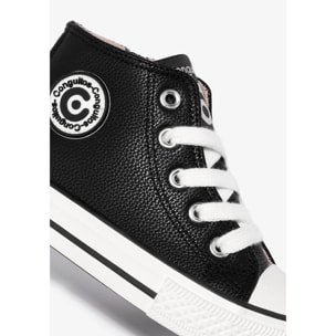 Zapatillas altas unisex de napa negra