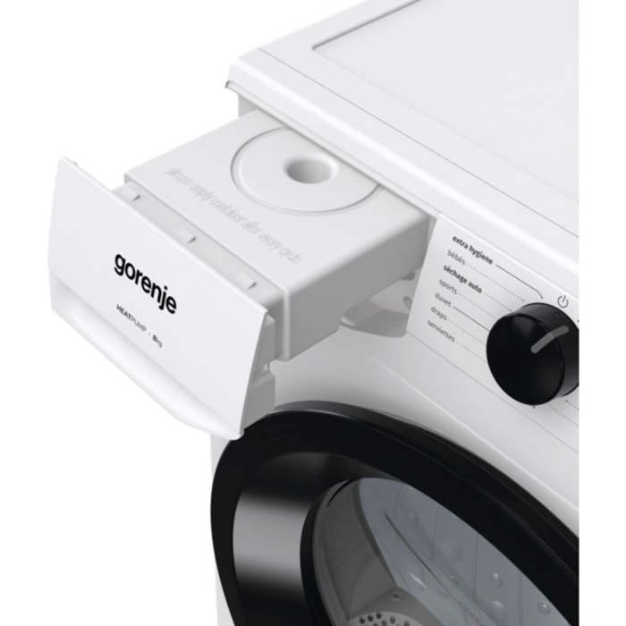 Sèche linge pompe à chaleur GORENJE DHNE82 8kg - Soin quotidien & Anti-froissage