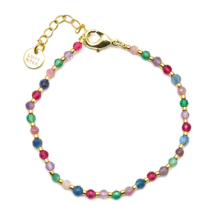 Pulsera de Cristal Multicolor acabada en oro amarillo de 18K