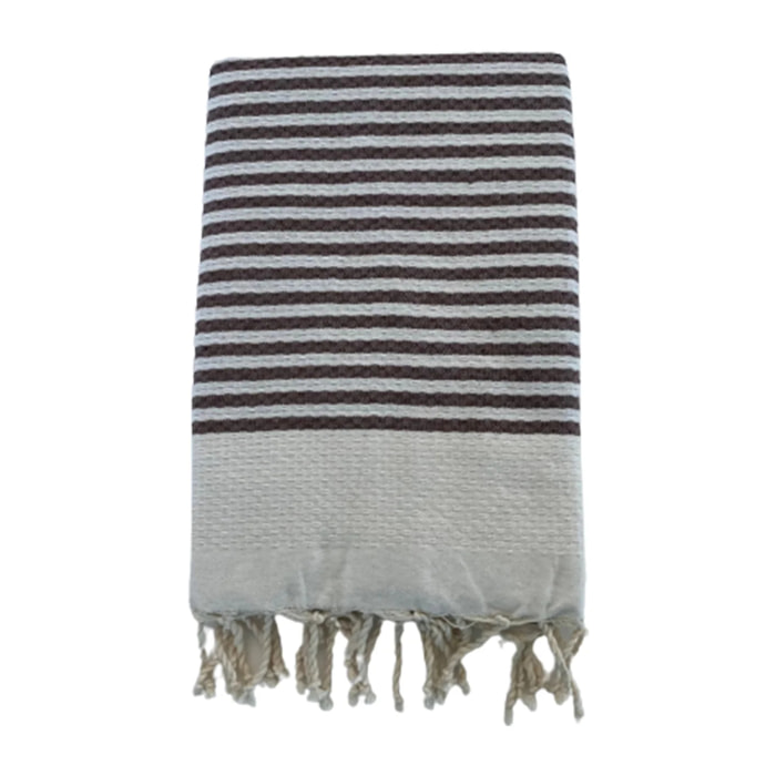 Fouta nid d'abeille traditionnelle Beige 100x200 190g/m² - Yadara Taupe