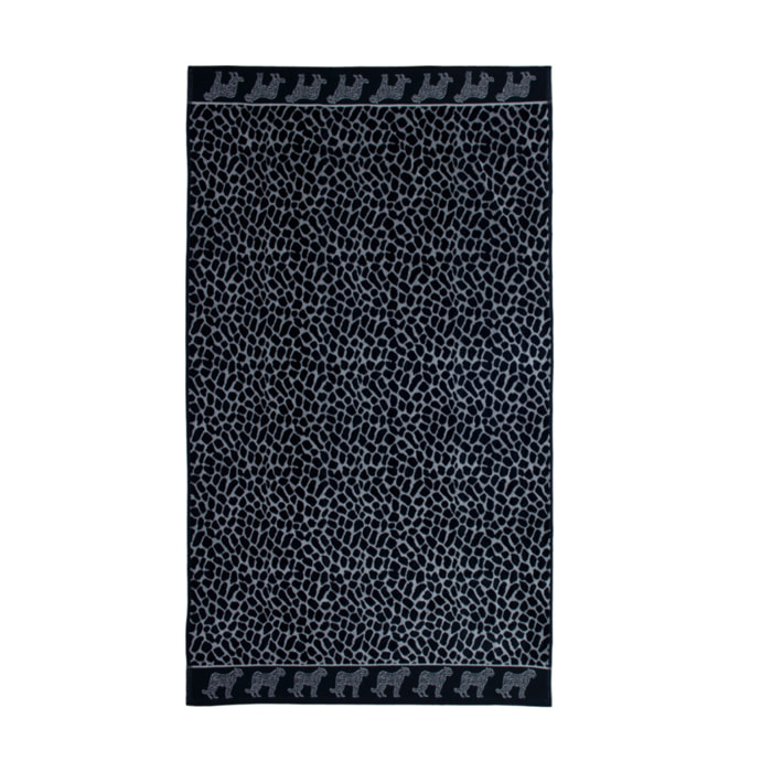 Telo Mare Spugna Jacquard Spiaggia Disegno Africa Ghepardo