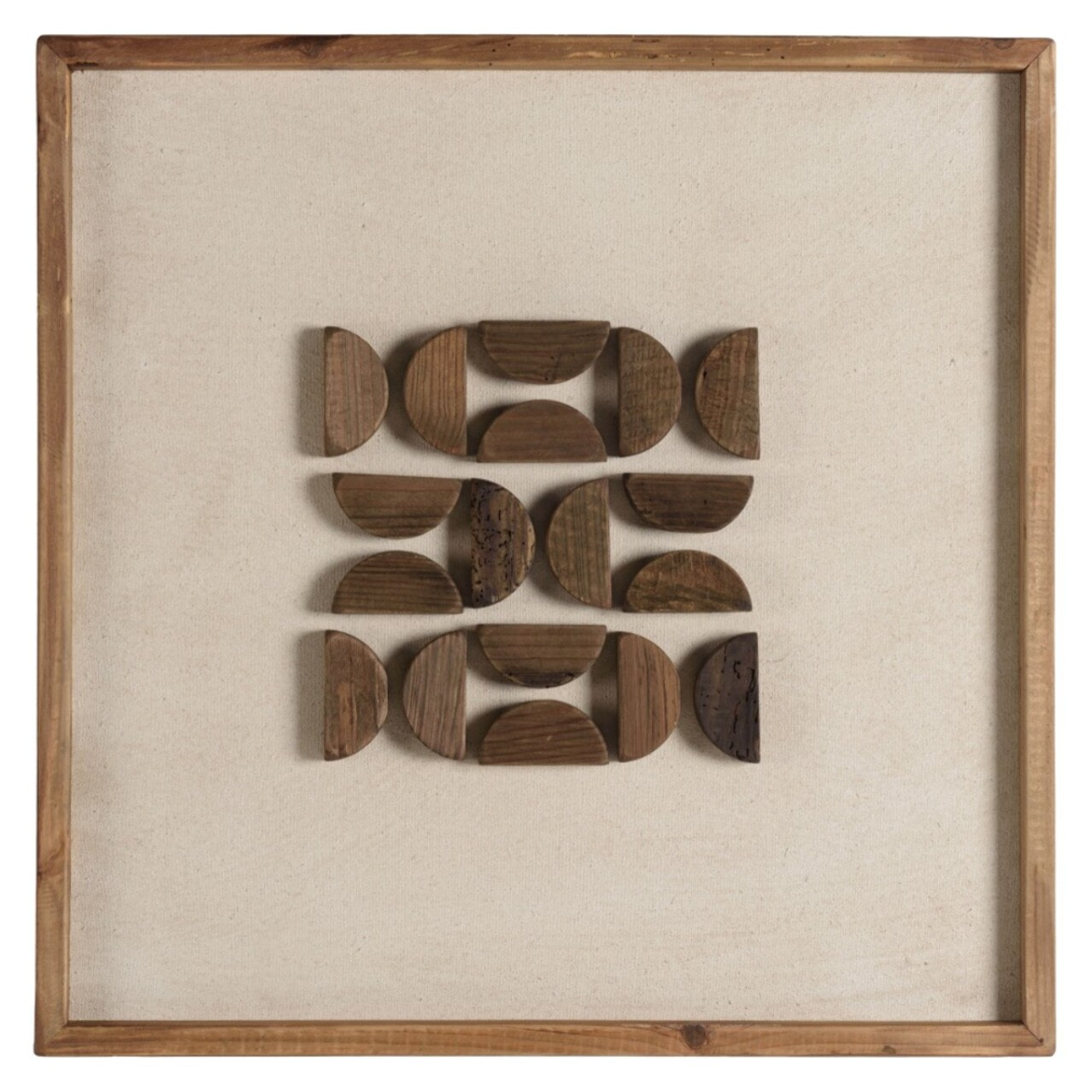 SANDY - Décoration murale - 62x62cm motifs en bois de Pin recyclé