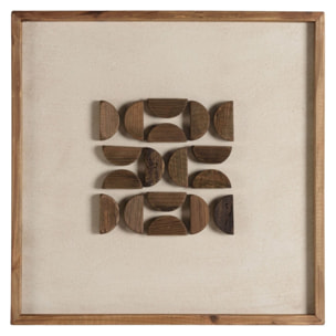 SANDY - Décoration murale - 62x62cm motifs en bois de Pin recyclé