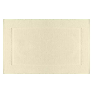 Tapis de bain pur coton 850 g/m² uni ecru Vitae blanc casse